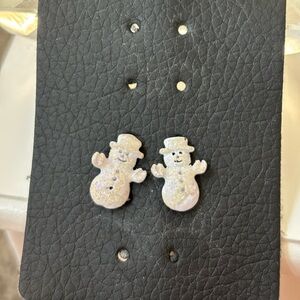Snowman Glitter Earrings for Kids